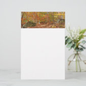 Sunlight Dapapped Herfst Trail at Laurel Hill Park Briefpapier (Staand voorkant)