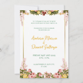 Sunlight & Greenery Wedding Invite Kaart