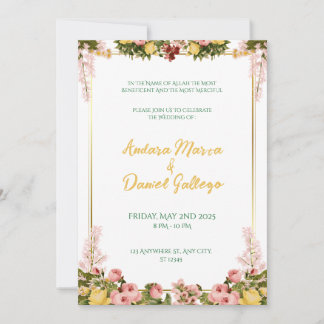 Sunlight & Greenery Wedding Invite Kaart