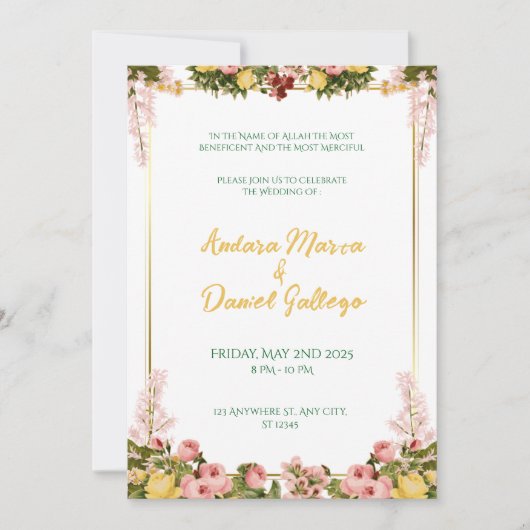 Sunlight & Greenery Wedding Invite Kaart (Voorkant)