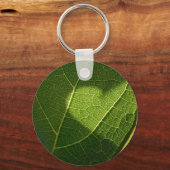 Sunlight Heart on Leaf Keychain (Voorkant)