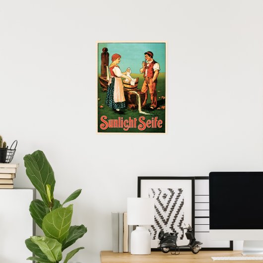 SUNLIGHT SEIFE Swiss Laundant Detergent Soap Adver Poster (Thuiskantoor)