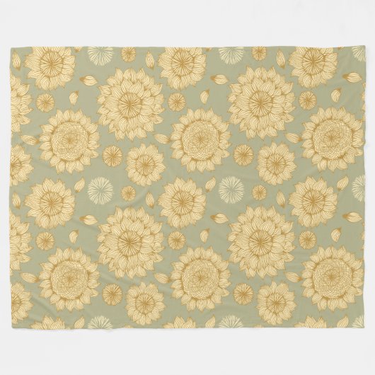 Sunlight Stillness II in gedempte olijf Fleece Deken (Voorkant (Horizontaal))