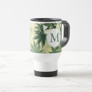 Sunlight Through Maple Leaves Natuur Monogram Reisbeker