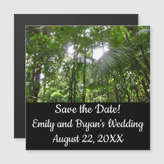 Sunlight Through Rainforest Canopy Save the Date (Voorkant / Achterkant)