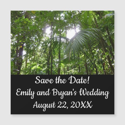 Sunlight Through Rainforest Canopy Save the Date (Voorkant)