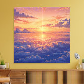 Sunlit Atmosphere - Vibrant Illustration Art Style Canvas Afdruk (Insitu (Woonkamer))