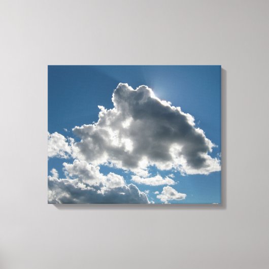 Sunlit Clouds Under Open Sky Canvas Afdruk (Voorkant)