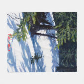 Sunlit Colorado Mountain Snow Scene Fleece Deken (Voorkant (Horizontaal))