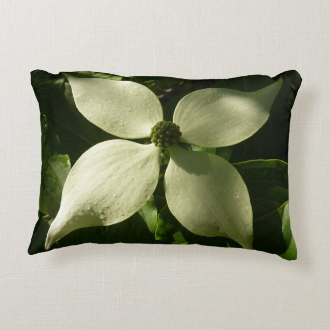 Sunlit Dogwood Blossom Spring Floral Accent Kussen (Achterkant)