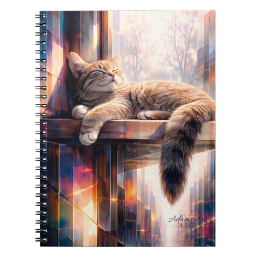 Sunlit Dreams Cat Cozy Feline Art Notitieboek (Voorkant)