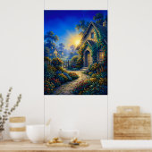 Sunlit Garden at Daybreak Poster (Keuken)