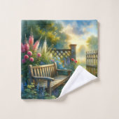 Sunlit Garden Pathway Gate Scene (Gant de toilette)