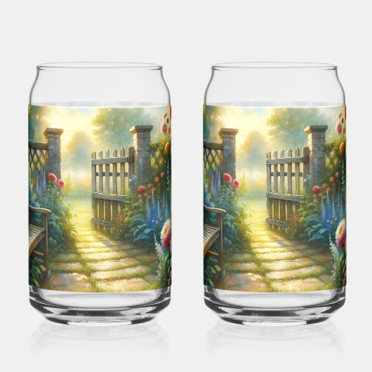 Sunlit Garden Pathway Gate Scene (Gauche)