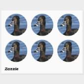 Sunlit Profile of a Ring-Necked Duck Ronde Sticker (Vel)