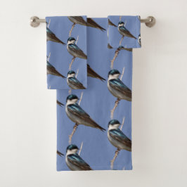 Sunlit Profile of a Tree Swallow Songbird Bad Handdoek