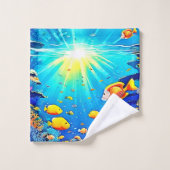Sunlit Reef Life Art (Gant de toilette)