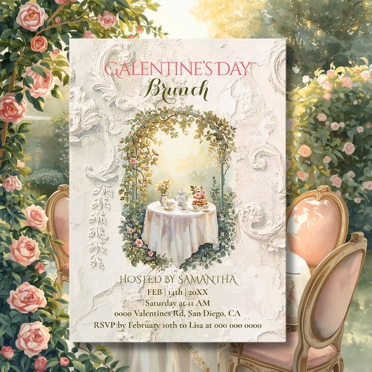 Sunlit Rococo Garden Arch Galentine Brunch Florals Kaart