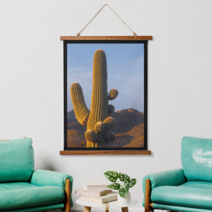 Sunlit Saguaro Cactus Hangend Wandkleed