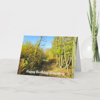 Sunlit Woods en automne - Carte d'anniversaire per