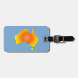 Sunny Australia Map Bagagelabel