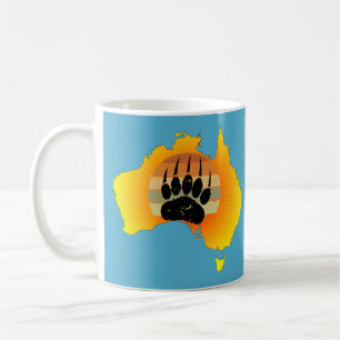 Sunny Australia Map Beer with Retro Sunset Koffiemok