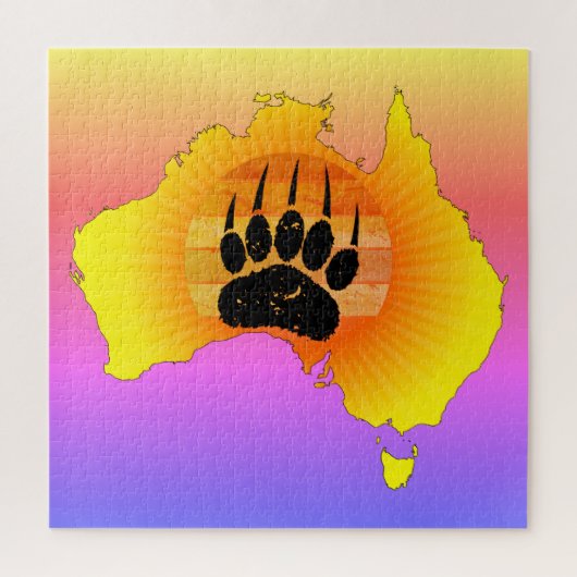 Sunny Australia Map Beer with Retro Sunset Legpuzzel (Verticaal)