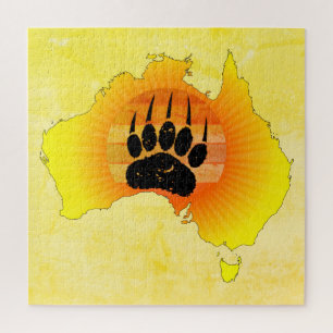 Sunny Australia Map Beer with Retro Sunset Legpuzzel