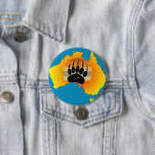 Sunny Australia Map Beer with Retro Sunset Ronde Button 7,6 Cm (In situ)
