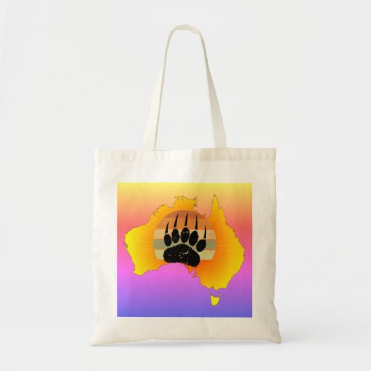 Sunny Australia Map Beer with Retro Sunset Tote Bag (Voorkant)