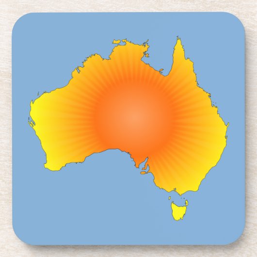 Sunny Australia Map Bier Onderzetter (Voorkant)