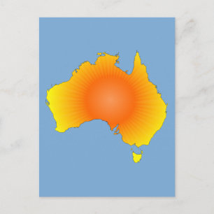 Sunny Australia Map Briefkaart