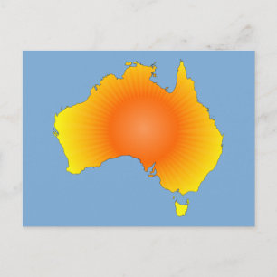Sunny Australia Map Briefkaart