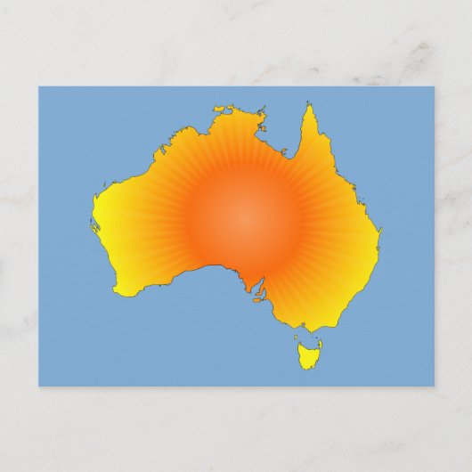Sunny Australia Map Briefkaart (Voorkant)