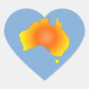 Sunny Australia Map Hart Sticker