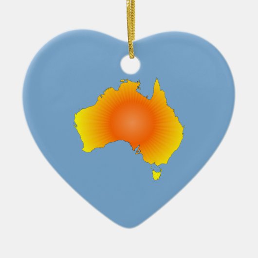 Sunny Australia Map Keramisch Ornament (Voorkant)