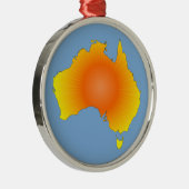 Sunny Australia Map Metalen Ornament (Rechts)