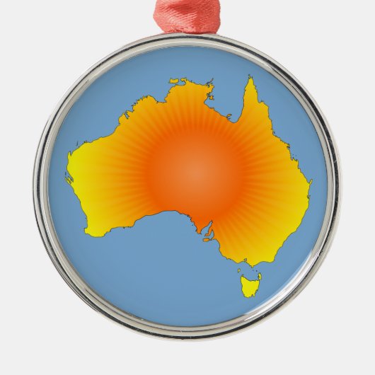 Sunny Australia Map Metalen Ornament (Voorkant)