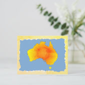 Sunny Australia Map Old Torn Paper Texture Briefkaart (Staand voorkant)