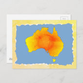 Sunny Australia Map Old Torn Paper Texture Briefkaart (Voorkant / Achterkant)