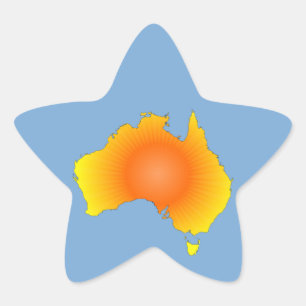 Sunny Australia Map Ster Sticker