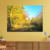Sunny Autumn Forest - Canvas Afdruk (Insitu (Woonkamer))