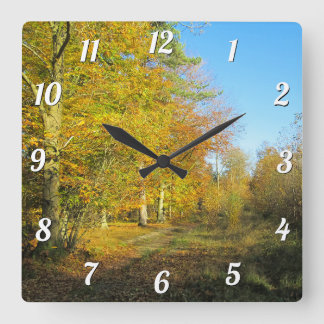 Sunny Autumn Walk - Aangepast Vierkante Klok