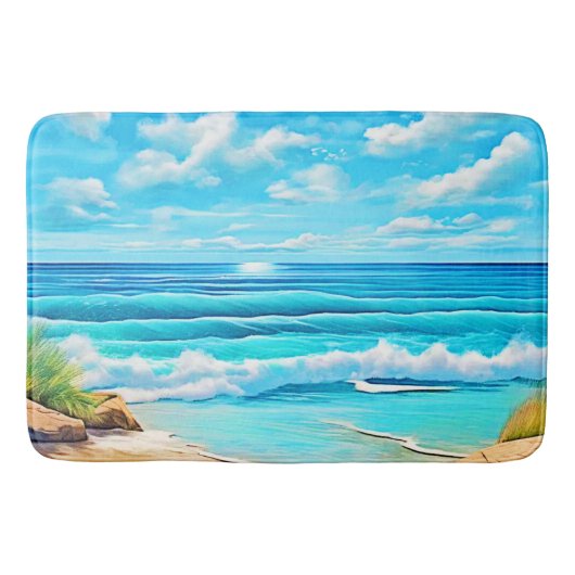 Sunny Beach Waves Design Badmat (Voorkant)