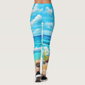 Sunny Beach Waves Design Leggings (Achterkant)