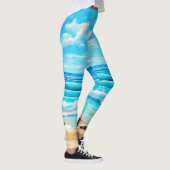 Sunny Beach Waves Design Leggings (Rechts)