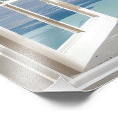 Sunny Beach Window Uitzicht Foto Afdruk (Hoek)