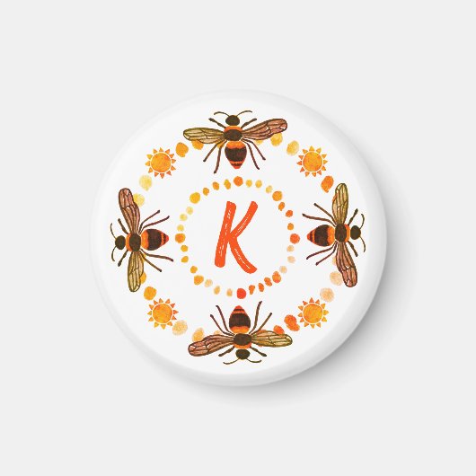 Sunny Bee Initiaal Magneet (Voorkant)