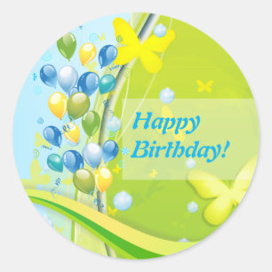 Sunny Birthday Ronde Sticker