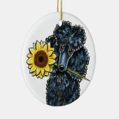 Sunny Black Miniature Poodle - persoonlijk Keramisch Ornament (Rechts)
